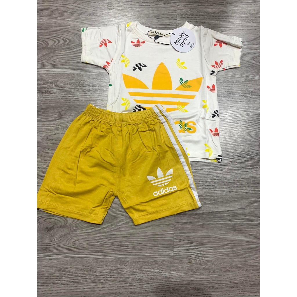 Bộ cộc tay Thun Lạnh Minky Mom bé trai bé gái size 6-18kg💖 Bộ ngắn tay Adidas cho bé trai bé gái thun lạnh cao cấp