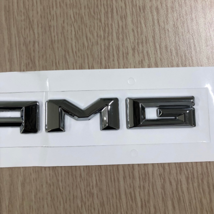 Decal logo 3D chữ nổi AMG dán xe đuôi ô tô - Kích thước:18.5*1.5cm - HÀNG CÓ SẴN