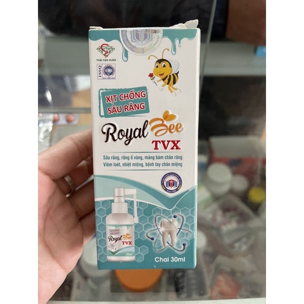 Xịt chống sâu răng ROYAL BEE TVX- Giảm răng ố vàng, mảng bám chân răng, nhiệt miệng, chân tay miệng (Lọ 30ml)