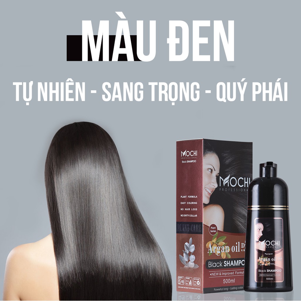 Dầu Gội Phủ Bạc Mochi [ Gội là đen ] Chỉ 1 lần gội tóc bạc hóa đen (Chai 500ml) - Nâu/Đen - PHỦ BẠC SAU MỘT LẦN GỘI
