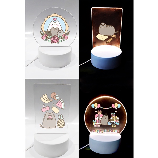 Đèn Led 3D pusheen DLI9 Đèn Ngủ 3D Sáng Tạo cute dễ thương