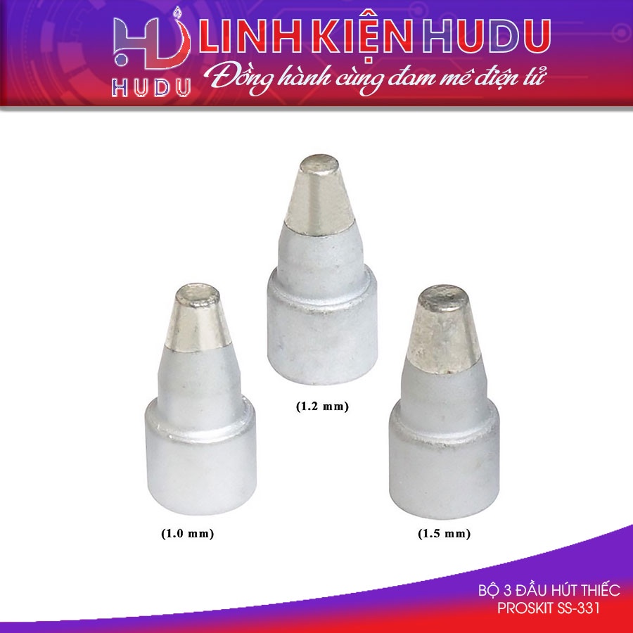 Bộ 3 đầu máy hút thiếc Proskit chính hãng hút chì an toàn dễ dàng sử dụng thiết bị linh kiện HuDu