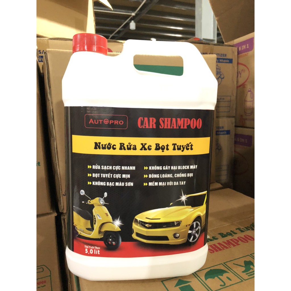 Nước rửa xe bọt tuyết chuyên dụng Car Shampoo 5L cho ô tô xe máy