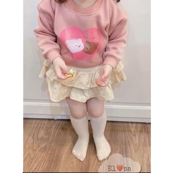 Set áo nỉ kèm chân váy 2 tầng cho bé gái (08-18kg) - TIỆM NHÀ SU
