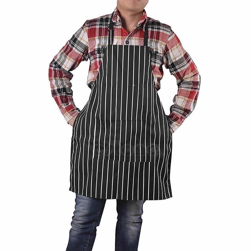 Tạp Dề Sọc Đen Có 2 Túi