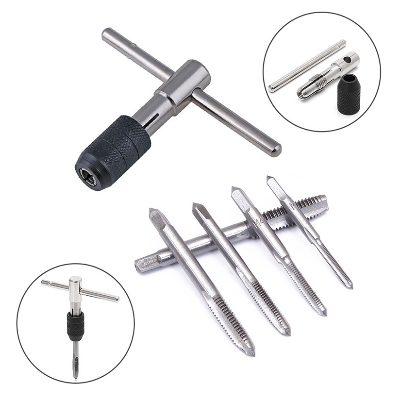 ✅Bộ 6 tua vít M3 / M4 / M5 / M6 / M8 + tay cầm trợ lực chữ T bằng thép mạ crôm. Bộ dụng cụ đa năng