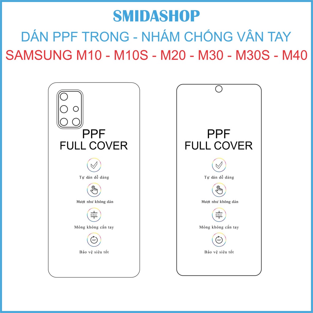 Dán PPF mặt trước và sau Samsung M10,M10s,M20,M30,M30s,M40