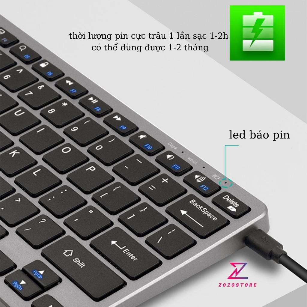 Bàn phím không dây hai chế độ Bluetooth và 2.4G dùng cho các loại máy tính điện thoại và máy tính bảng,pin trâu