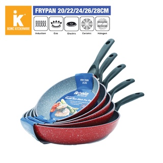 Chảo chiên vân đá chống dính ikonic ik65 size 20/22/24//26/28cm