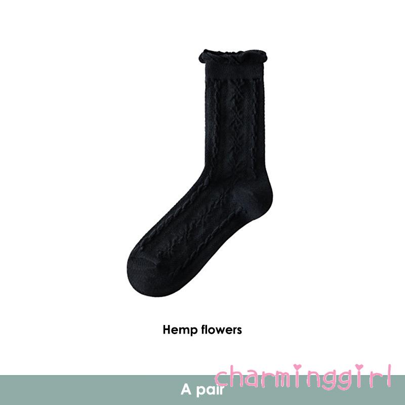 Đôi vớ dài co giãn màu trơn dễ thương dành cho nữ