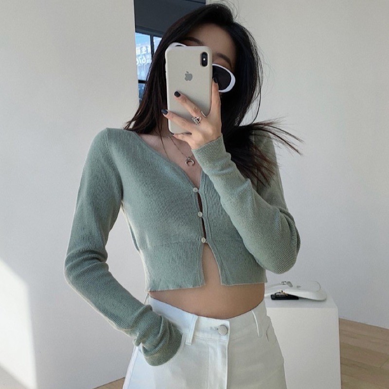 FREESHIP- ÁO CADIGAN CỔ V DỆT KIM CHẤT LEN TĂM MỎNG VỪA SIÊU HACK DÁNG