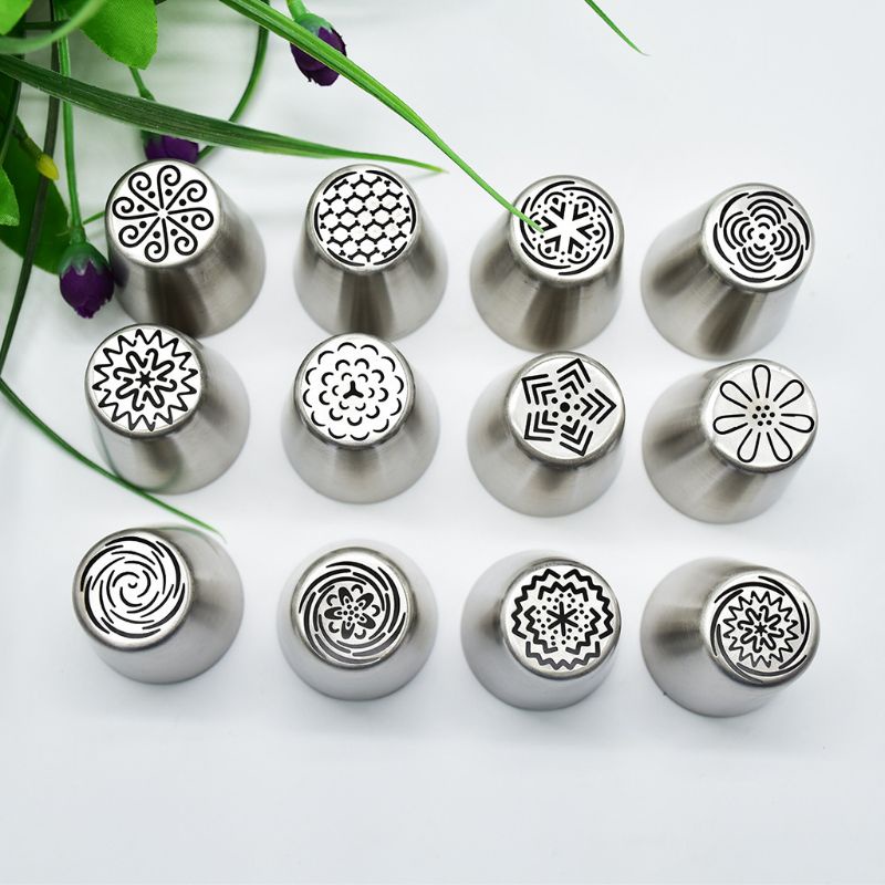 Set 12 Đuôi Bắt Bông Kem Bằng Thép Không Gỉ