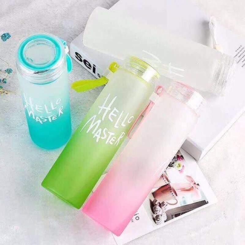 Bình nước thuỷ tinh Hello Master 480ml