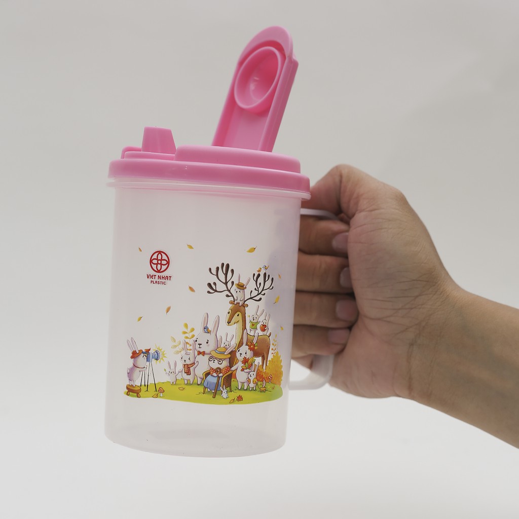 Bình đựng nươc Mini 600ml - Việt Nhật ,Lọ Nước Có Nắp Đóng Mở Tiện Lợi Chất Liệu Nhựa PP Cao Cấp An Toàn Sức Khỏe