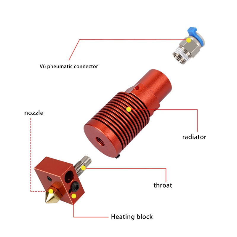 Đầu Phun J Chịu Nhiệt Độ Cao Cho Máy In 3D Ender 3 S1 CR10S Voron