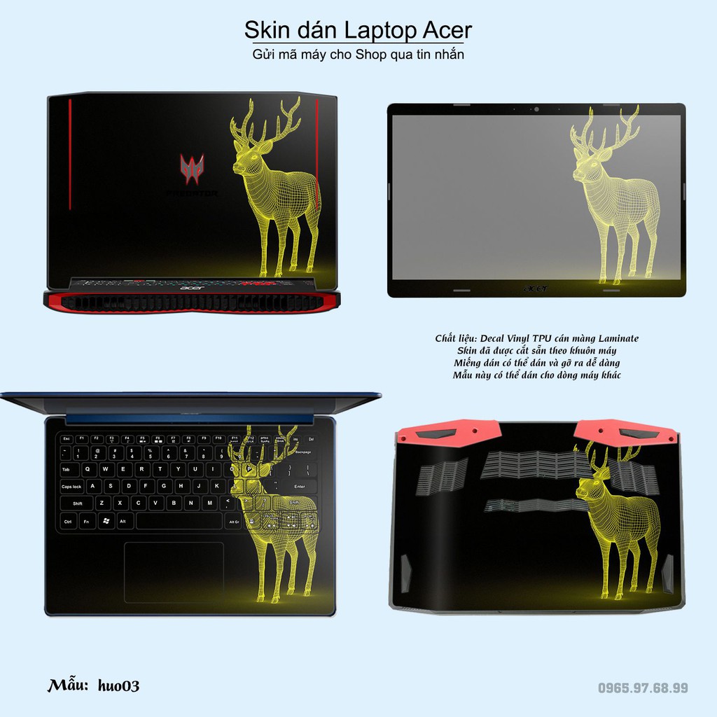 Skin dán Laptop Acer in hình Con hươu (inbox mã máy cho Shop)