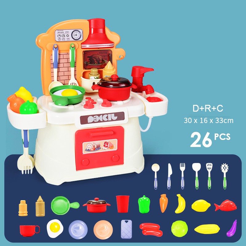 đồ chơi nhà bếp siêu đẹp 26 chi tiết có nhạc nước sôi động