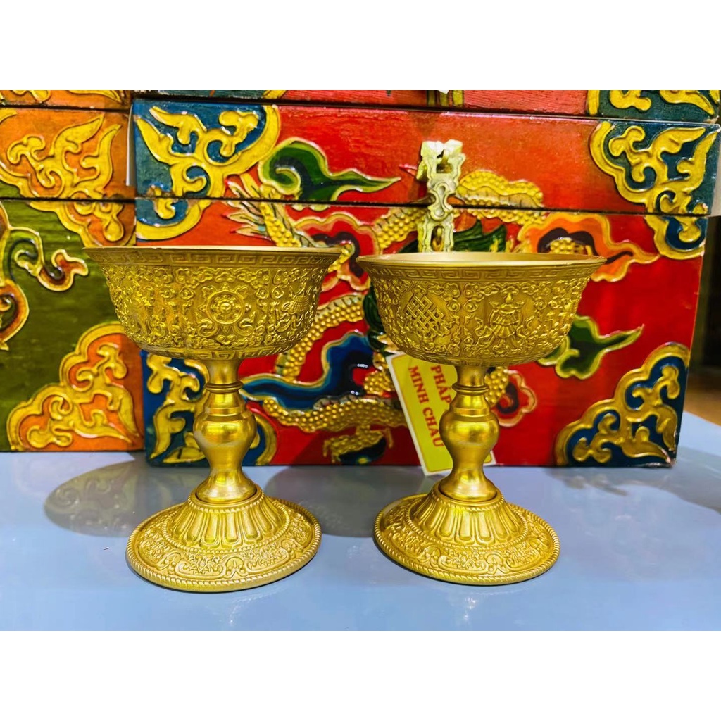 [PHÁP BẢO MINH CHÂU] Chén đựng nến bơ Cát Tường đồng nhỏ