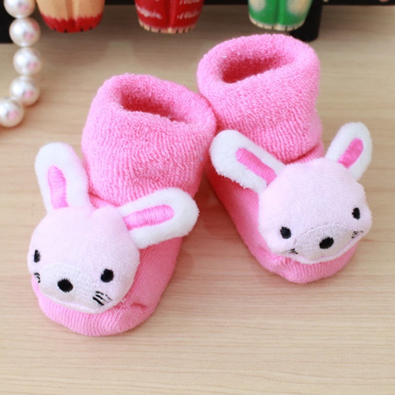 Đôi Vớ Chống Trượt Giữ Ấm Kiểu Giày Bốt Hoạt Hình Dễ Thương Cho Bé Sơ Sinh Từ 0-12 Tháng Tuổi