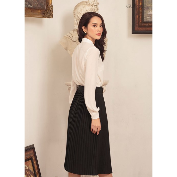 [Mã WA24SEA giảm 15% đơn 99K] Chân váy khoen dập ly GUMAC VA466_DEN | BigBuy360 - bigbuy360.vn