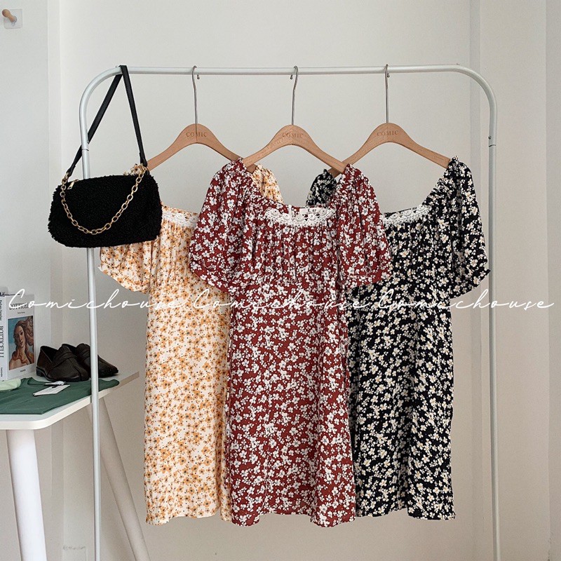 đầm hoa nhí tay cộc Comic