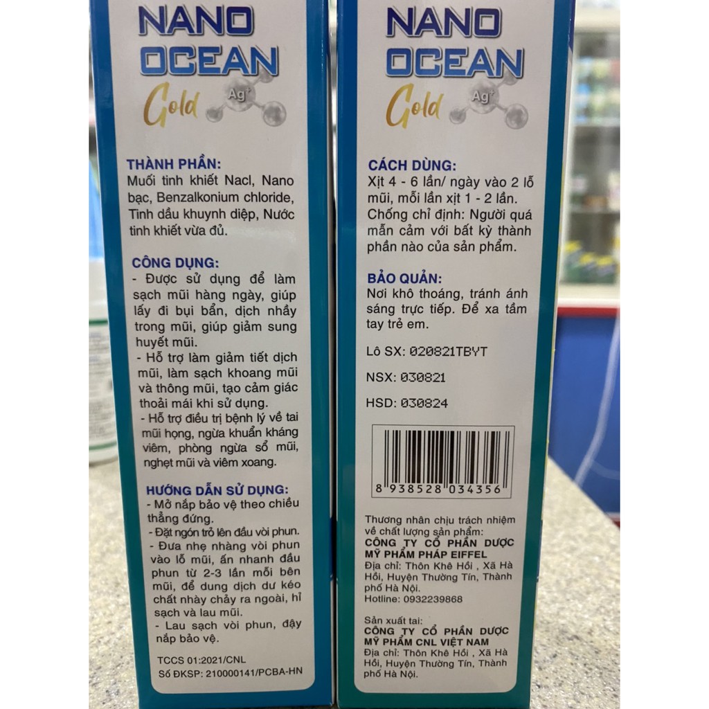 Xịt viêm mũi, rửa mũi NANO OCEAN (Người lớn- Em bé)