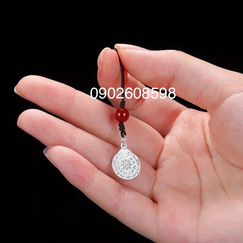 Mặt Cửu cung bát quái Bạc 925 phong cách Tây Tạng làm đồ handmade dây vòng thủ công