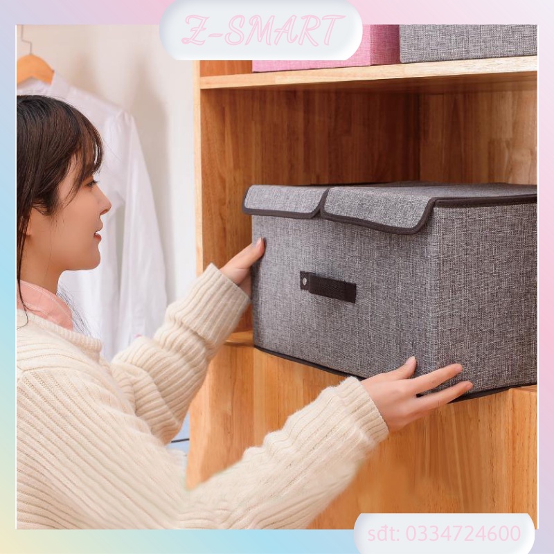 Thùng Đựng Đồ 2 Ngăn Gấp Gọn - Hộp Vải Đựng Quần Áo Đa Năng Chất Liệu Cao Cấp