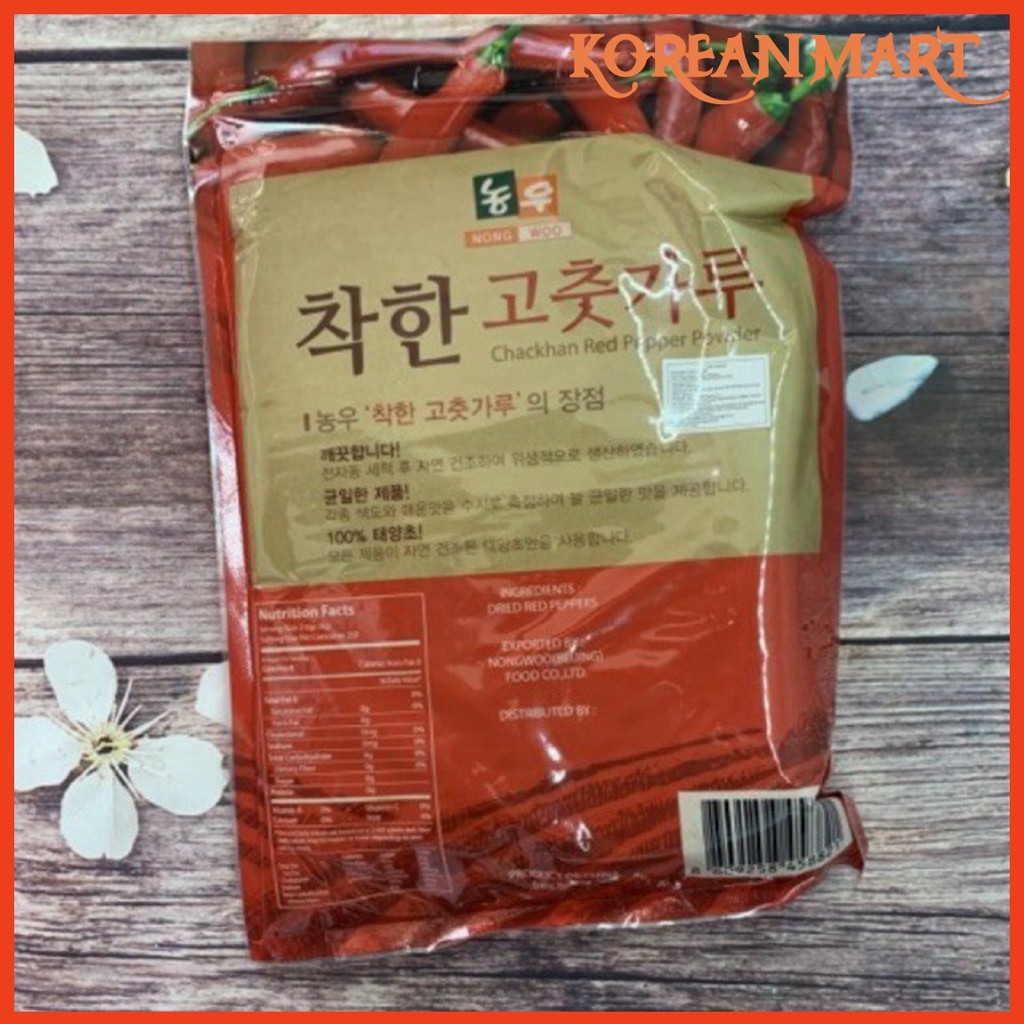 Bột ớt muối kim chi Chackhan Nongwoo Hàn quốc Gói 1kg