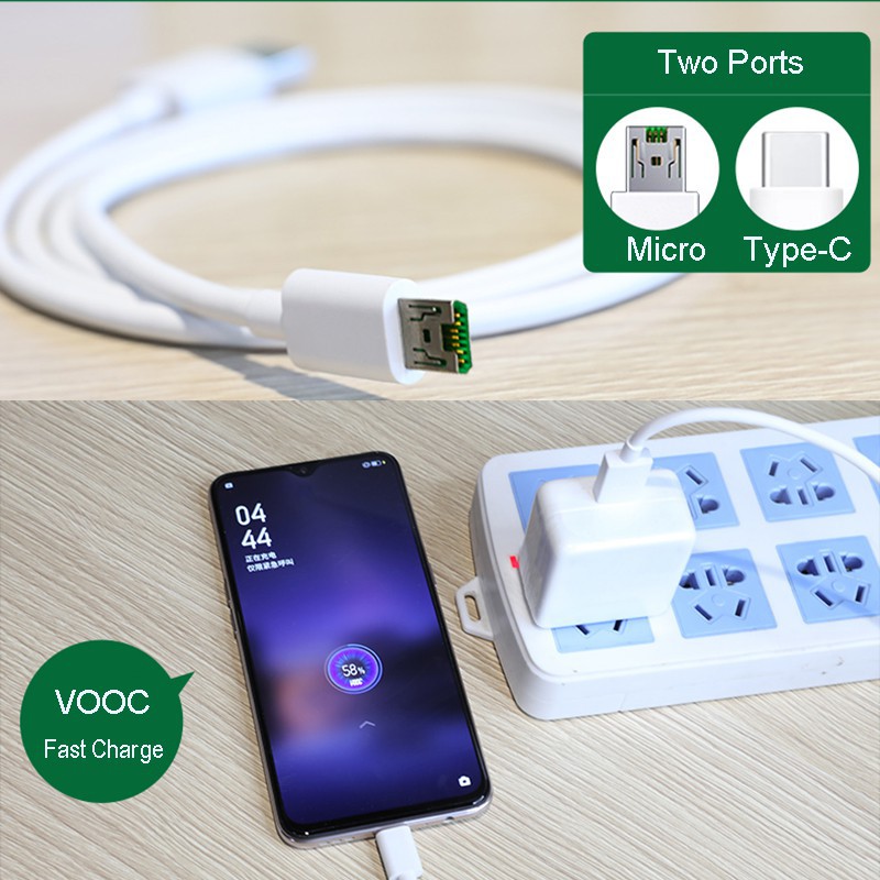 Cáp sạc nhanh Type C & Micro - Vooc oppo chính hãng (4A) - Việt Linh Store