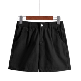 Korean version of high waist wide leg shorts loose and thin denim shorts
