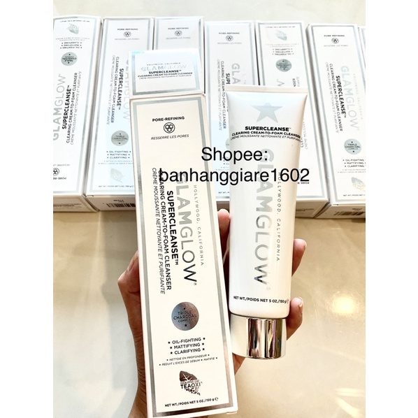 Sữa Rửa Mặt Đất Sét GlamGlow Supercleanse Clearing Cream to Foam Cleanser 150g