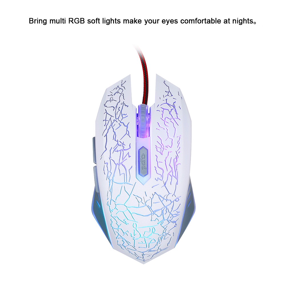 【enew】Gaming Mouse Wired RGB Ergonomic Game Mouse USB Computer Mice PC Laptop Gaming Mouse（White）