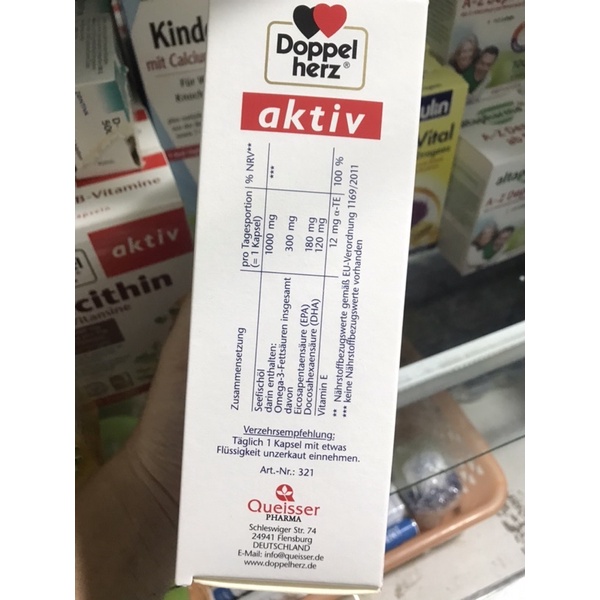 Viên uống dầu cá Omega-3 . 1000 Doppel herz Hộp 80v