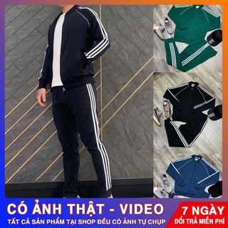 Bộ quần áo thể thao nam 💙FREESHIP💙 Bộ khoác nỉ nam kẻ sọc có khóa kéo mềm mịn , cực ấm full size ,full màu