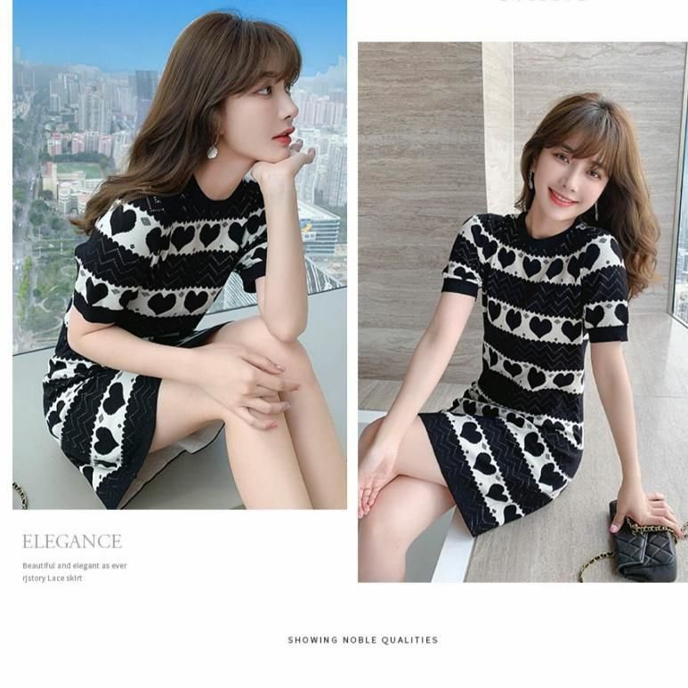 SPSummer 2021 summer fashion knitted knitted silk dress for women