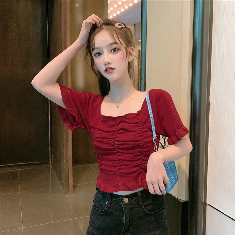 NZN Áo Sơ Mi Tay Ngắn Dáng Ôm Phong Cách Retro Thời Trang Mùa Hè Mới Cho Nữ