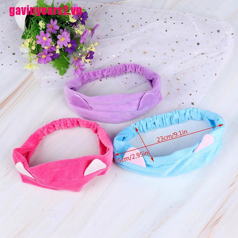 (Hàng Mới Về) Băng Đô Co Giãn Hình Tai Mèo Dễ Thương 1Cm