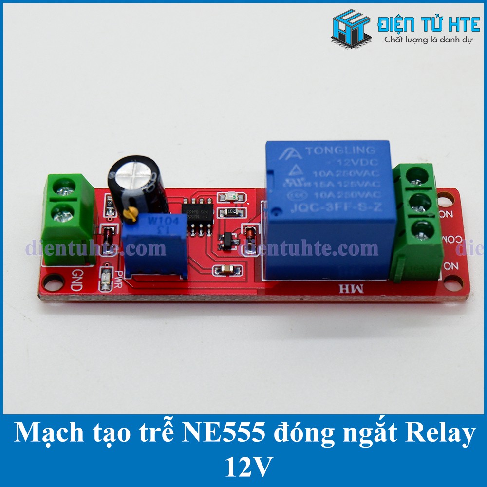 Mạch tạo trễ NE555 đóng ngắt Relay [HTE Quy Nhơn CN2]