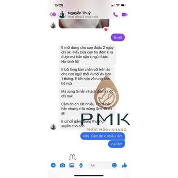 Tinh dầu giảm ho, long đờm PMK