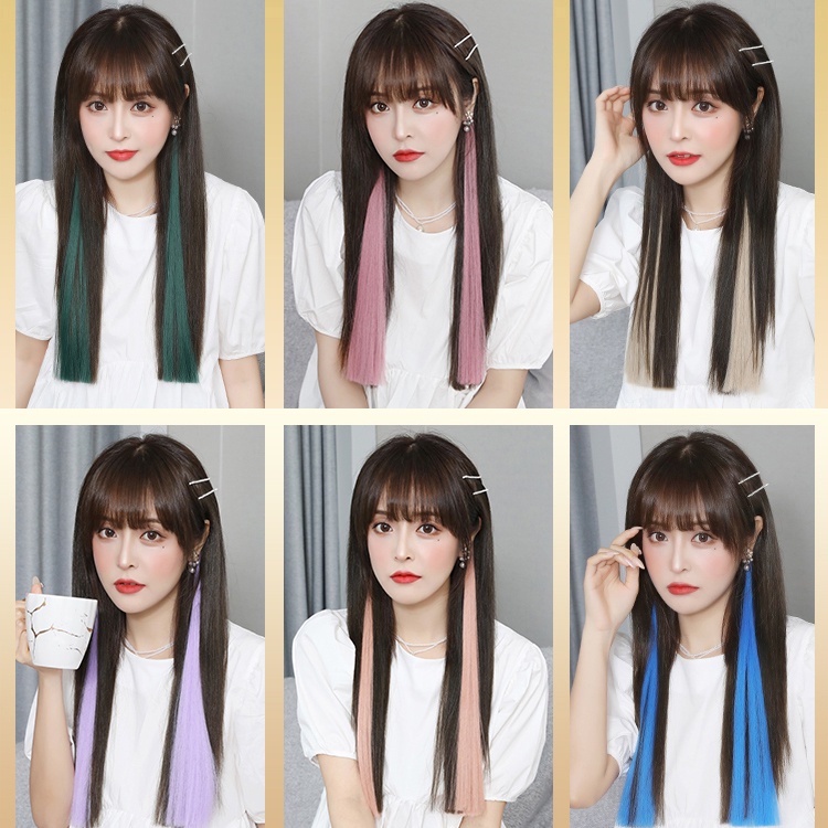 Tóc Giả Thẳng Dài Màu Sắc Thời Trang Cho Nữ
