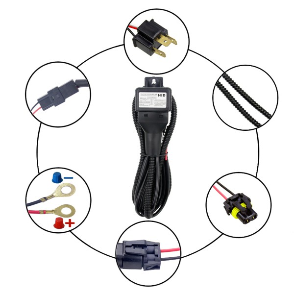 Set 2 bóng đèn pha xenon 55W H4 HID kèm bộ chấn lưu và phụ kiện lắp đặt dành cho ô tô