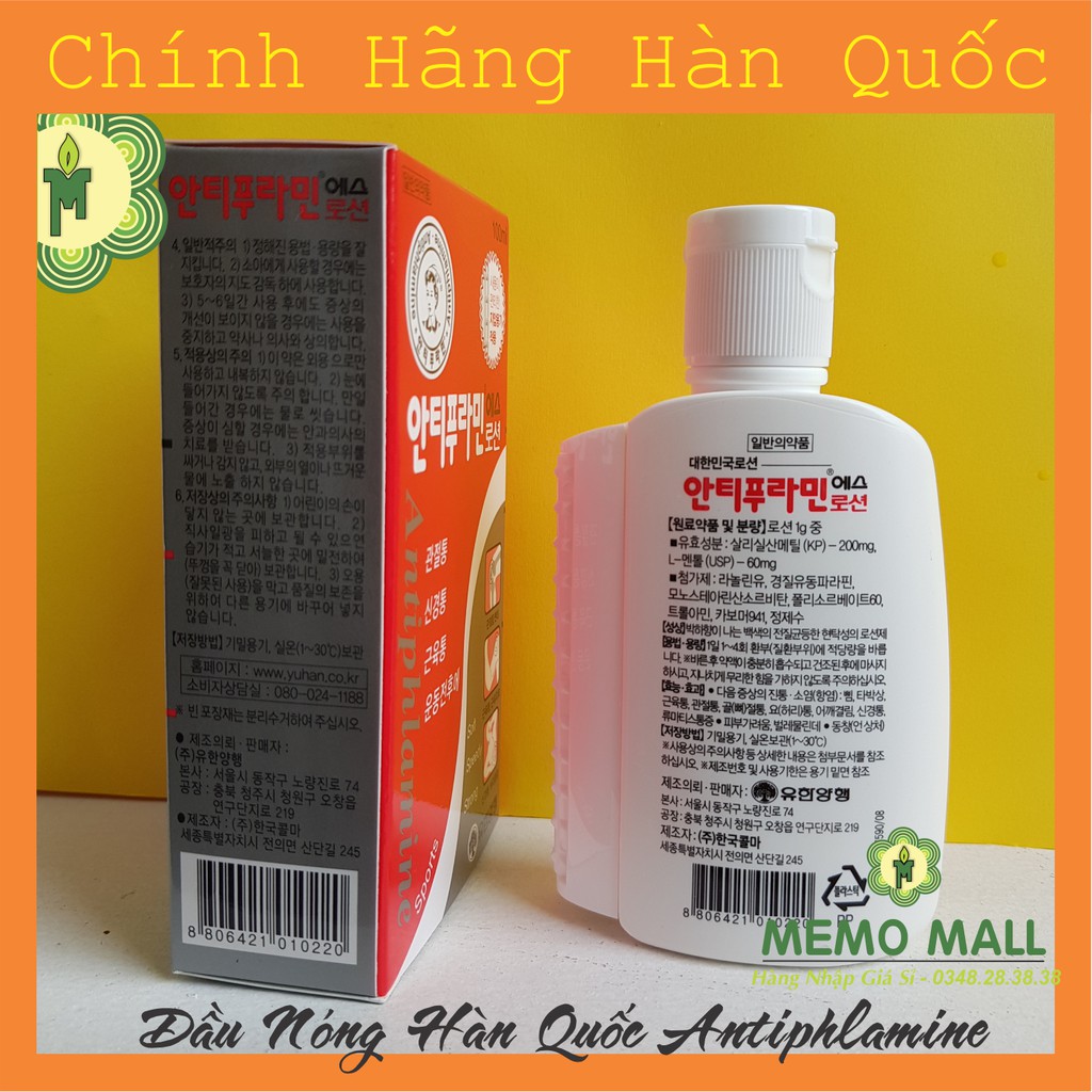 DẦU NÓNG HÀN QUỐC ANTIPHLAMINE Chính Hãng