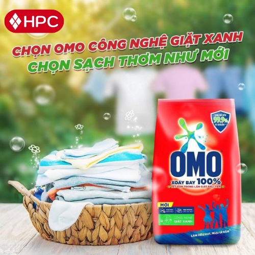Bột Giặt OMO Công Nghệ Xanh, Sạch Cực Nhanh, Xóa Bay 100% Vết Bẩn Trong 1 Lần Vò 400G/800G/1.2kG - HOÀNG PHÁT STORE