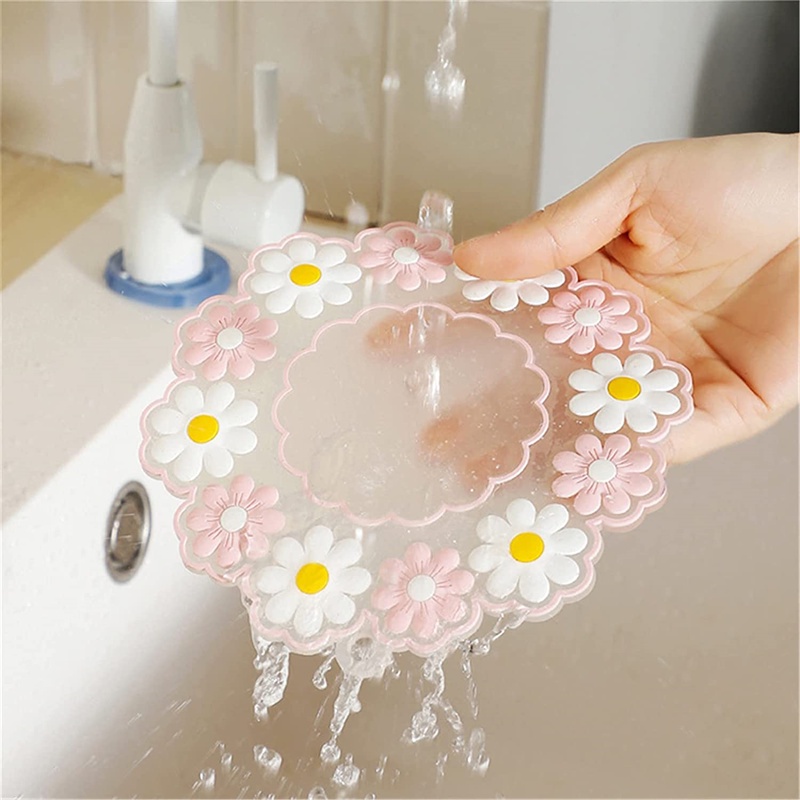 Tấm Lót Ly Chống Trượt Họa Tiết Hoa Cúc Dễ Thương Bắt Mắt
