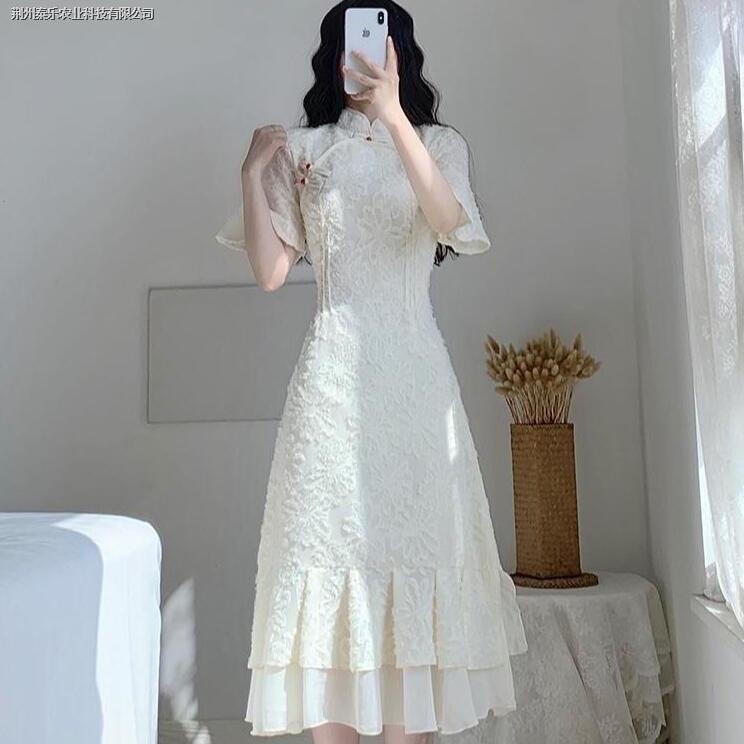 Đầm Sườn Xám Cách Tân Dáng Dài Thời Trang Mùa Hè Xinh Xắn Cho Nữ