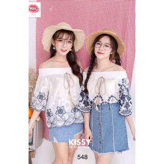G05. 548. ÁO XÔ REN THÊU CỔ CHUN