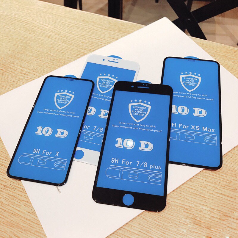 Kính cường lực Ip 10D Full màn cho 6/6plus/6s/6splus/7/7plus/8/8plus/x/xr/xs/11/12/pro/max/plus/promax