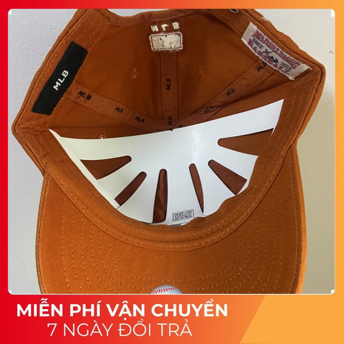 Nón MLB Logo B  Nâu Basic Form Mềm - Hàng Backdoor Cắt Tag