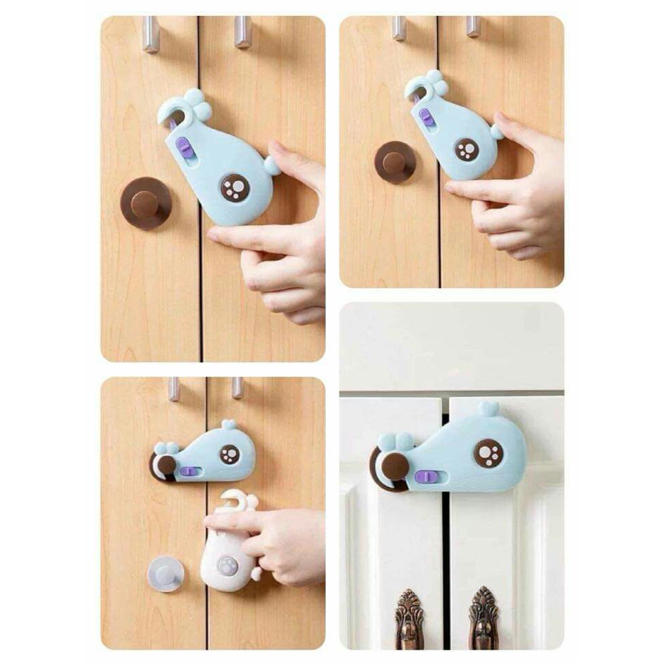 [Hot]-Khóa Tủ Lạnh An toàn Cho Bé Hình Cá Heo